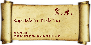 Kapitán Aléna névjegykártya
